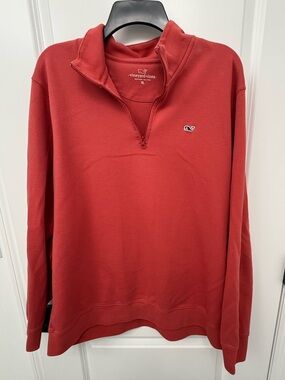 Vineyard Vines Men's Brick Red Half-Zip Pullover